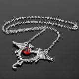 Double Dragon Heart Necklace