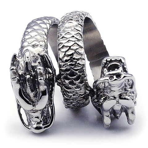 Chinese Double-headed Dragon Ring (Stainless Steel)