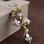 Dragon And Cross Necklace (Sterling Silver)