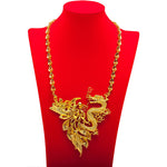 Dragon And Phoenix Gold Necklace