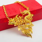Dragon And Phoenix Gold Necklace