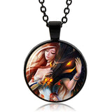 Dragon And Woman Necklace (Black finish)