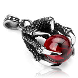 Dragon Claw Pendant With Red Stone