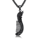 Dragon Comb Necklace (Black)