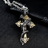 Dragon Cross Necklace (Stainless Steel)