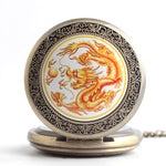 Fire Dragon Engraved Pocket Watch (Quartz)