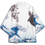 Koï Fish and Dragon Kimono (white)