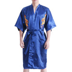 Lucky Dragon Satin Kimono (blue)