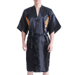 Lucky Dragon Satin Kimono (black)