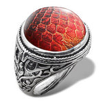 Dragon Scale Ring for Men (Flamboyant Red)