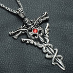 Dragon Sword and Cross Necklace (Stainless Steel)