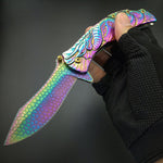 Dragon Titanium Rainbow Folding Pocket Knife