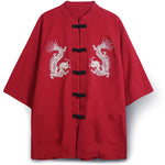 Genuine Embroidered Dragon Kimono (red)