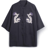 Genuine Embroidered Dragon Kimono (black)