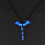 Glow In The Dark Dragon Sword Necklace (Blue)