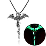 Glow In The Dark Dragon Sword Necklace (Green)