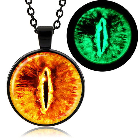 Glowing Dragon Eye Necklace (Black finish)