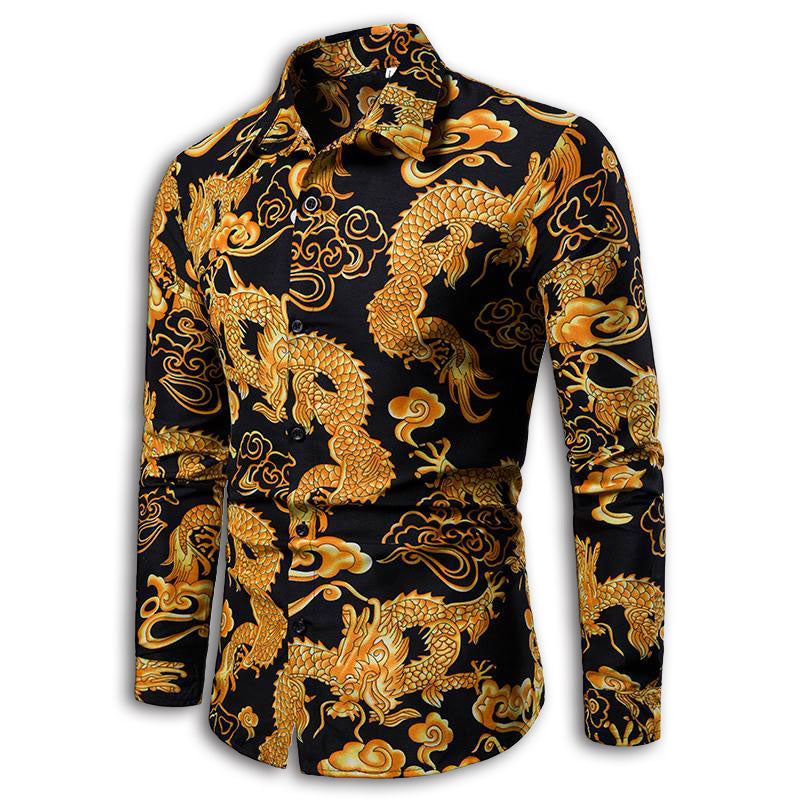 Gold Dragon on Black Shirt Gold Dragon on Black Shirt
