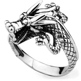 Laughing Good Luck Dragon Ring (Silver)