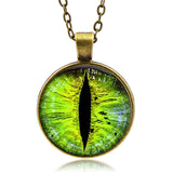 Green Glow In The Dark Dragon Eye Pendant (Bronze finish)