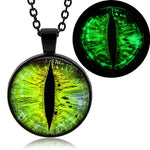 Green Glow In The Dark Dragon Eye Pendant (Black finish)