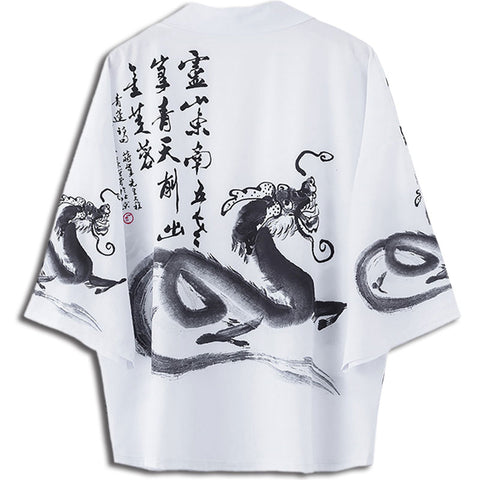 Japanese Caligraphy and Dragon Kimono