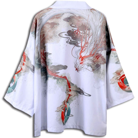 Japanese White Dragon Kimono