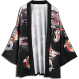 Black Kimono with a Silver Dragon
