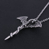 Mens Dragon Sword Necklace (Stainless Steel)