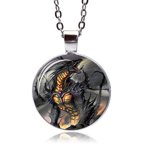 Mighty Dragon Necklace (Silver finish)