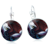 Moon and Dragon Earrings (silver)