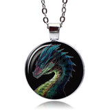 Multicolor Dragon Necklace (Silver finish)
