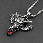 Necklace With a Dragon Head (Stainless Steel)