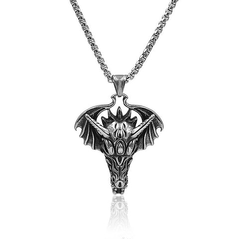 Necklace With Dragon Head (Stainless Steel)