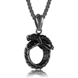 Ouroboros Dragon Necklace (Black)