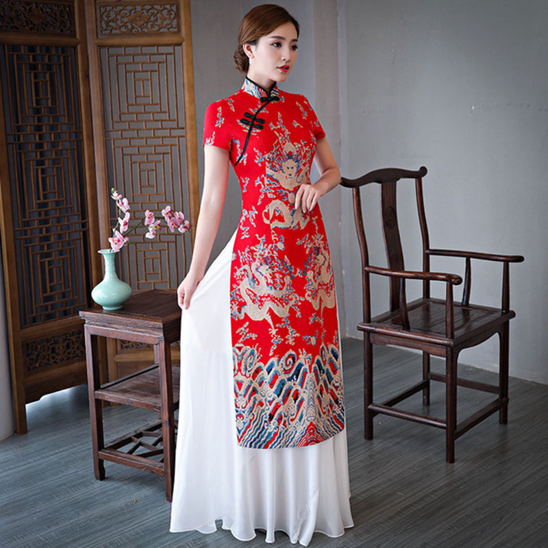 Red Chinese Dragon Dress Red Chinese Dragon Dress