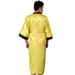 Reversible Imperial Dragon Kimono Robe (Yellow / Black)