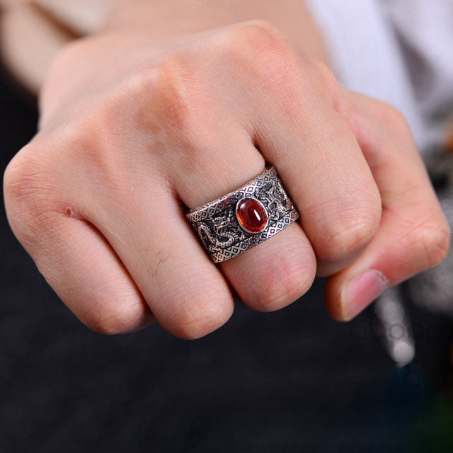 Two Dragon Rings Ring of the Two Dragons (Sterling Silver) | Dragon Vibe