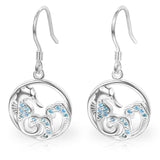 Silver Dragon Earrings with Zircon Stones (silver)