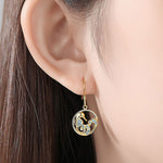 Sterling Silver Dragon Earrings with Zircon Stones