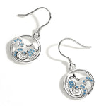 Sterling Silver Dragon Earrings with Zircon Stones