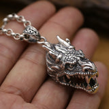 Silver Dragon Head Pendant