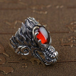 Shiny Brain Silver Dragon Head Ring