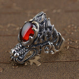 Shiny Brain Silver Dragon Head Ring