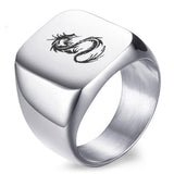 Stainless Steel Men's Dragon Ring