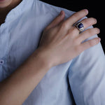 Sterling Silver and Lapis Lazuli Ring with Dragon Mounting