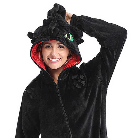 Light Fury & Toothless Onesie Pajamas Costume for Adults How to