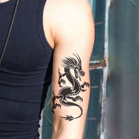 Double Dragon Temporary Tattoo Sticker - OhMyTat