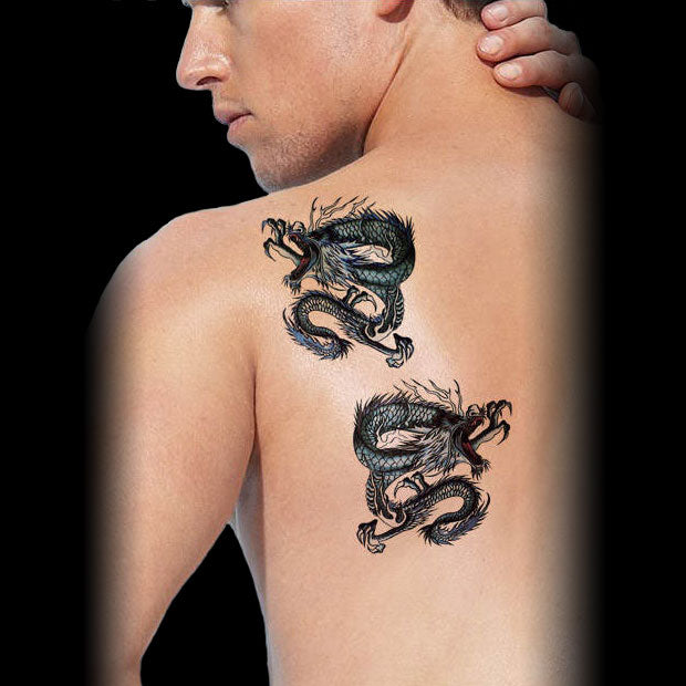 Japanese Dragon Fight Tattoo