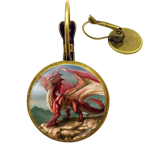 Welsh Red Dragon Earrings (bronze)